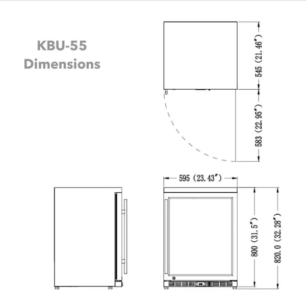24" Beverage Cooler with Heated Glass Door – Undercounter Design