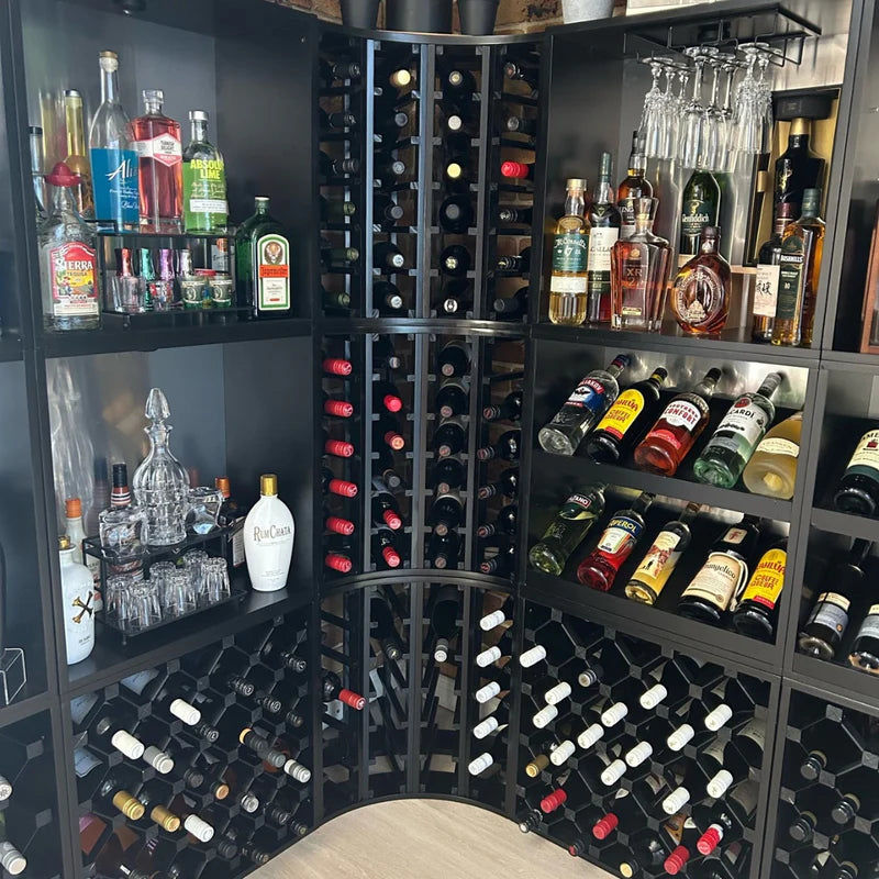 24-Bottle 4-Column Curved Corner Wine Cube - 18mm Thick