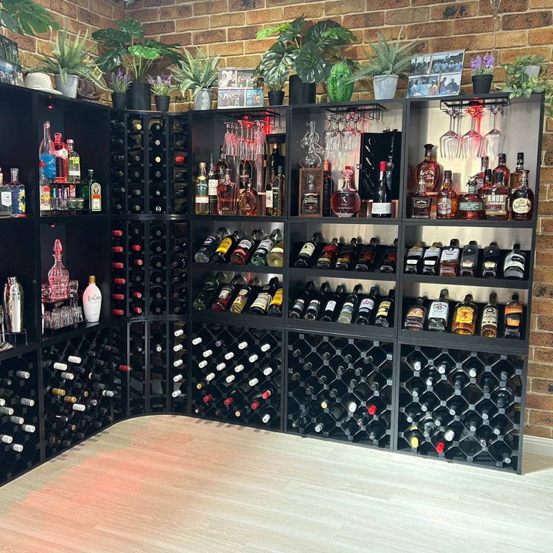 24-Bottle 4-Column Curved Corner Wine Cube - 18mm Thick