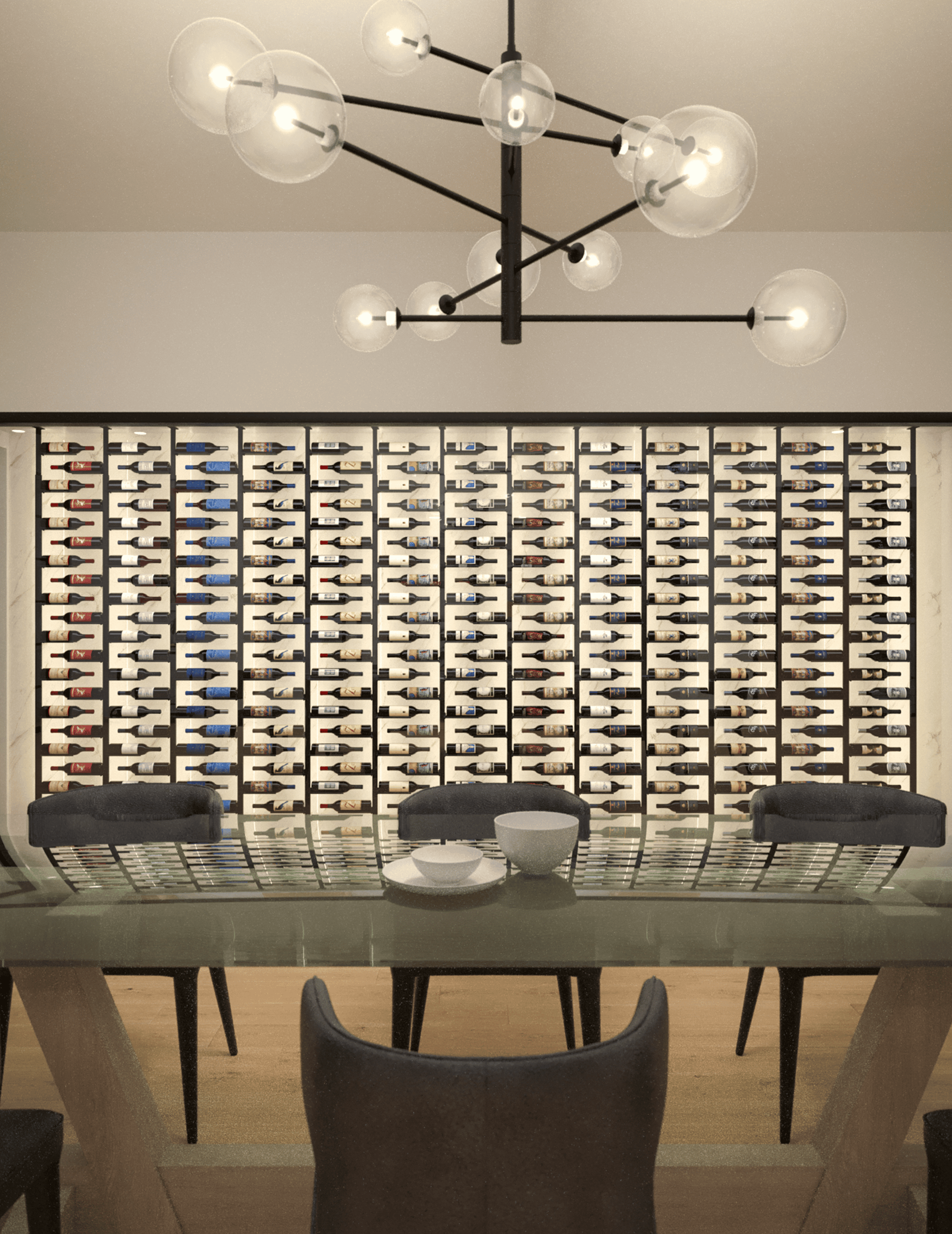 ST Minimalist Series 1-Sided Wine Rack Display (20 - 60 Bottles)