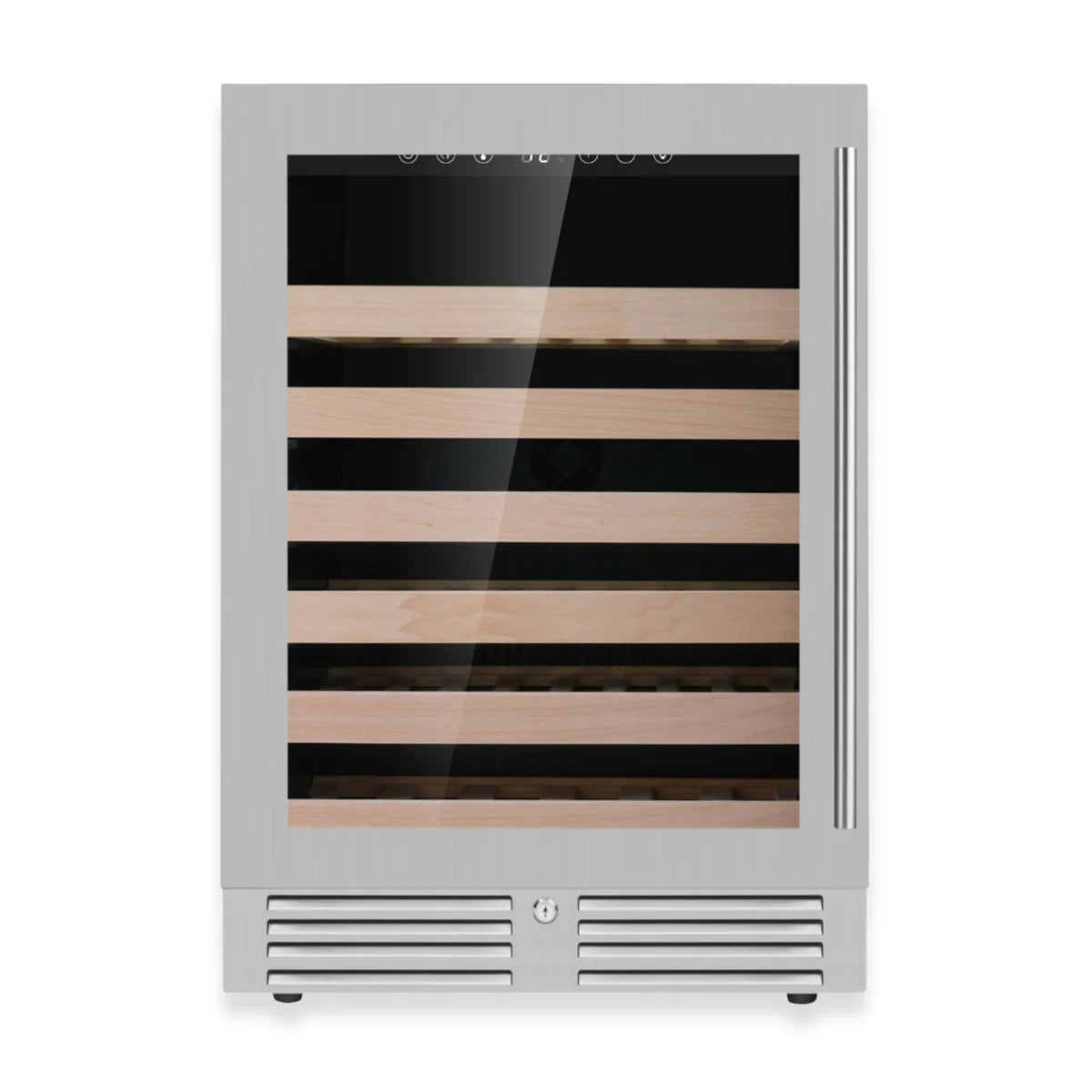 Premium 24-Inch Under-Counter Single Zone Wine Cooler – Seamless Low-E Glass Design