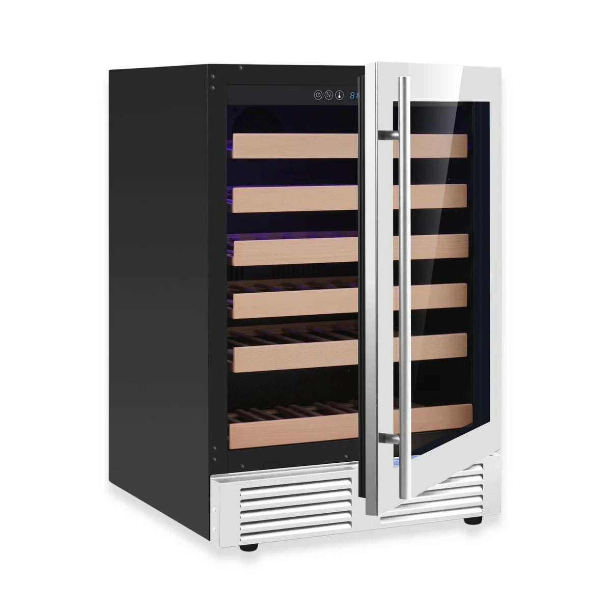 Premium 24-Inch Under-Counter Single Zone Wine Cooler – Seamless Low-E Glass Design
