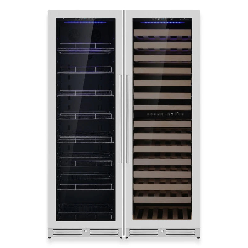 Triple Temperature Zone Upright Wine and Beverage Cooler – Dual zone Wine & Beverage Center | Premium Temperature-Controlled Storage