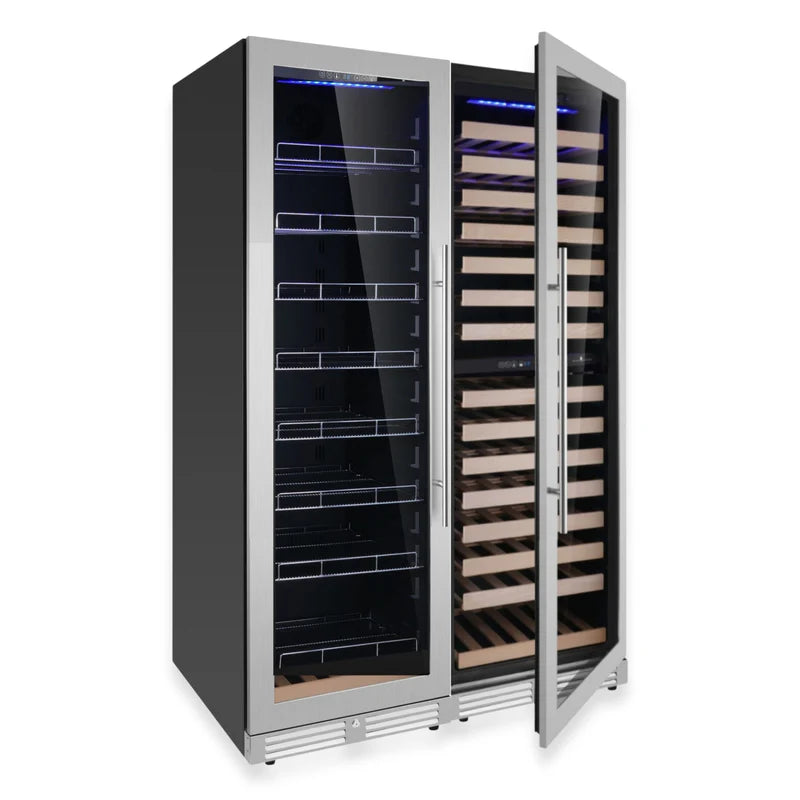 Triple Temperature Zone Upright Wine and Beverage Cooler – Dual zone Wine & Beverage Center | Premium Temperature-Controlled Storage