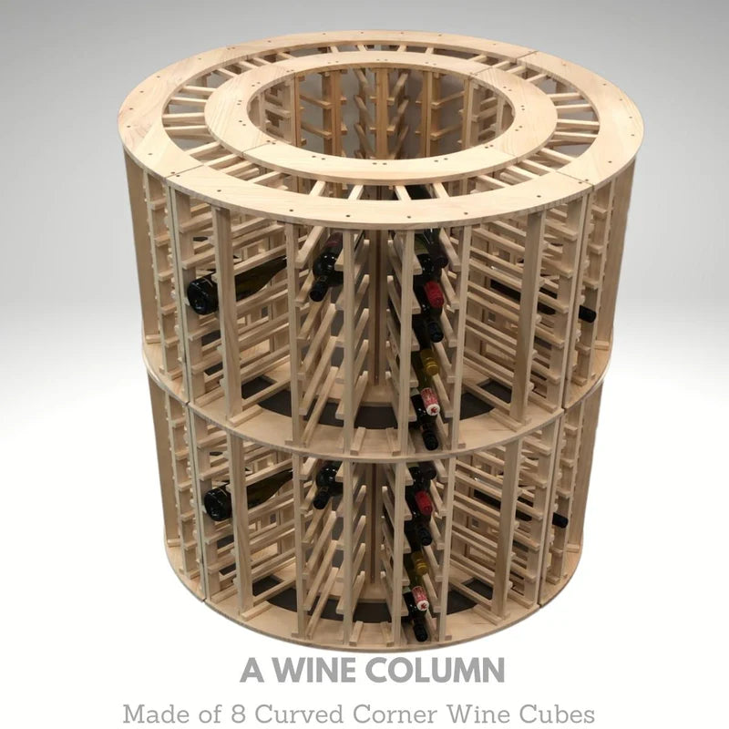 24-Bottle 4-Column  Curved Corner Wine Cube - 18mm Thick
