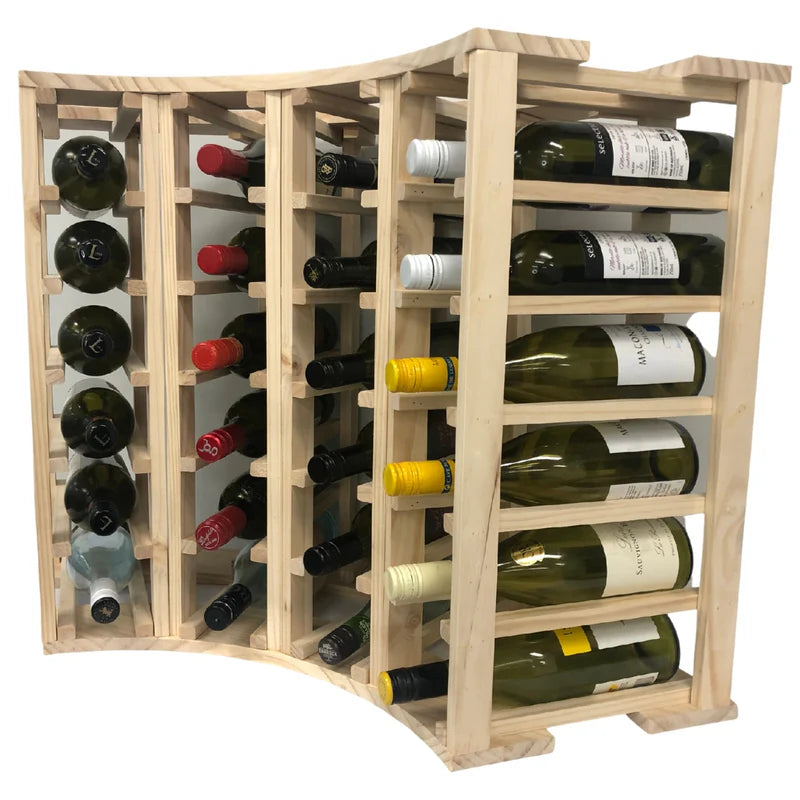 24-Bottle 4-Column  Curved Corner Wine Cube - 18mm Thick
