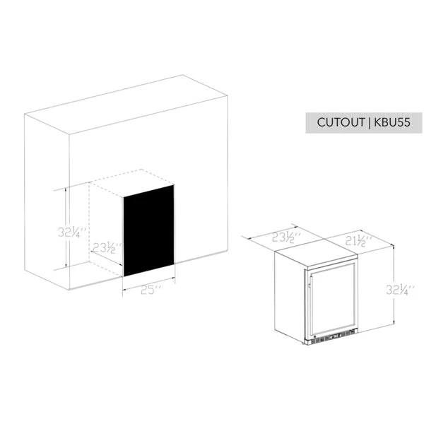 24" Beverage Cooler with Heated Glass Door – Undercounter Design