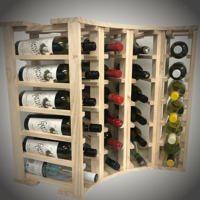 24-Bottle 4-Column  Curved Corner Wine Cube - 18mm Thick