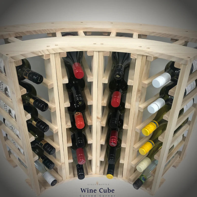 24-Bottle 4-Column  Curved Corner Wine Cube - 18mm Thick