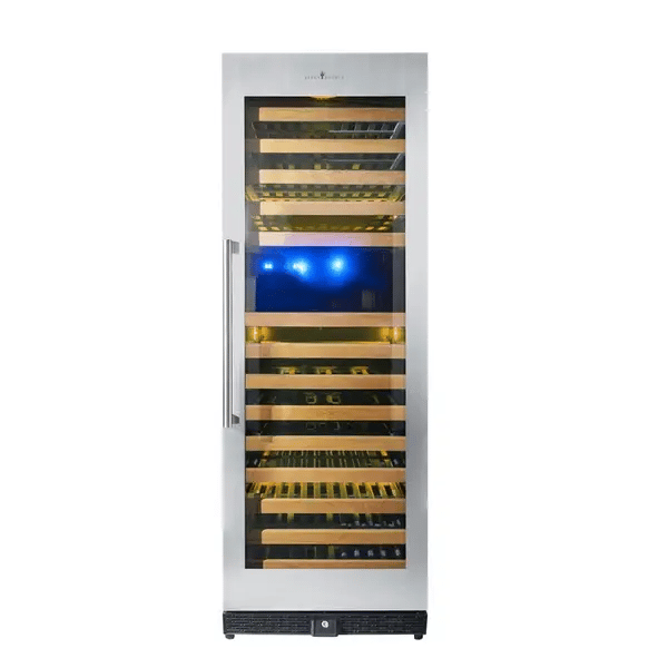 Tall Large Wine Refrigerator with Glass Door and Stainless Steel Trim
