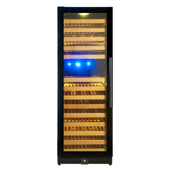 Tall Large Wine Refrigerator with Glass Door and Stainless Steel Trim