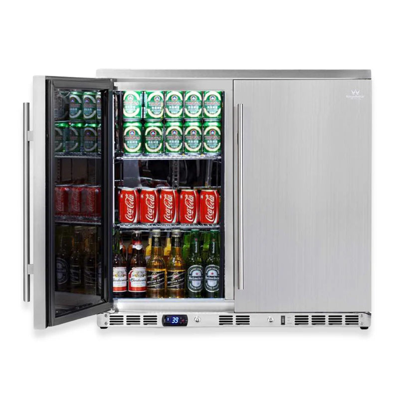 36-Inch Outdoor Beverage Refrigerator – Dual-Door Stainless Steel Fridge