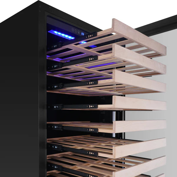 Modern Upright Wine Refrigerator – Dual Zone, Low-E Glass, Ultra-Quiet Compressor