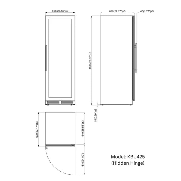 Modern Upright Wine Refrigerator – Dual Zone, Low-E Glass, Ultra-Quiet Compressor