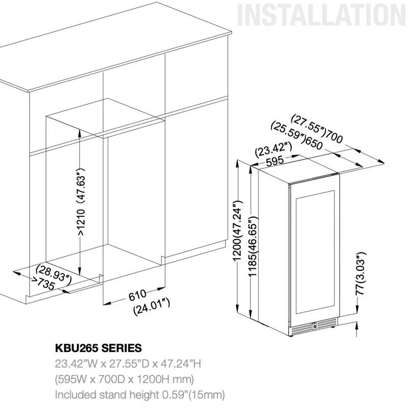Premium 47-Inch Tall Dual Zone Wine Fridge with Low-E Glass and Adjustable Shelves