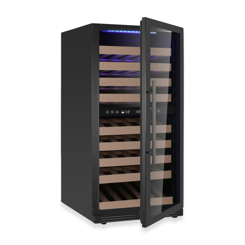Premium 47-Inch Tall Dual Zone Wine Fridge with Low-E Glass and Adjustable Shelves