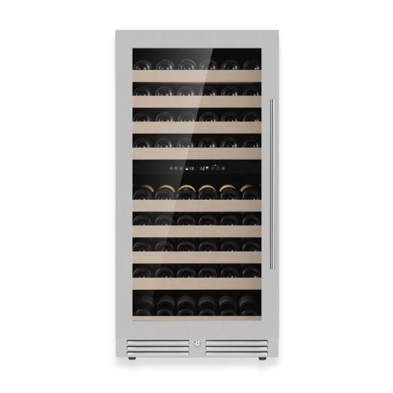 Premium 47-Inch Tall Dual Zone Wine Fridge with Low-E Glass and Adjustable Shelves